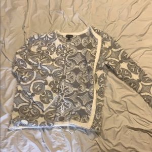 Gray and white cardigan by The Limited